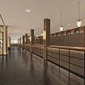 Traditional Library Interior With Ancient Bookshelves Long Tables And Hanging Lamps