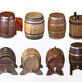 Wooden Barrels For Household Use With Various Designs And Decorative Styles