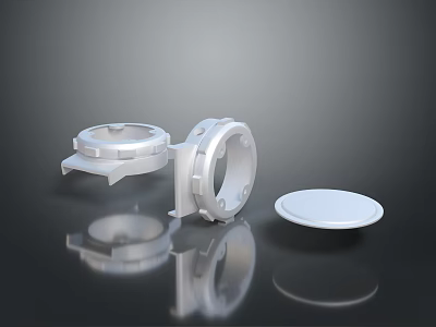 Stylish Clothing Accessories Metal Ring Buckle And Round Plate Design 3d model