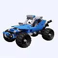 Electric Toy Blue Off Road Vehicle With Big Tires And Building Block Design