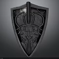 Ancient Medieval Metal Shield With Intricate Carvings And Ornate Decorative Details