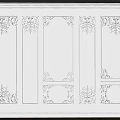 White Wall Decorative Lines With Carved Patterns And Panel Design 3d model