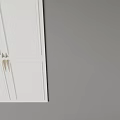 Golden Cabinet Handles With Sleek Design On White Kitchen Cabinet Doors