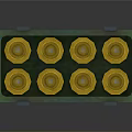Buckshot 12 Gauge Ammunition In Green Case With Red Bottles And Yellow Caps