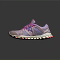 Purple and Pink Athletic Shoes with Pink Laces and Textured Rubber Sole Sporty Design