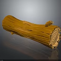 Natural Wooden Log Showcasing Detailed Grain Texture And Smooth Surface On Dark Background
