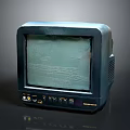 Vintage Electronic Appliance Old Television With Scratched Screen And Bottom Ports