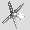 Industrial Equipment With Blue Solar Panels Rotating Blades Central Mechanical Body And Antenna