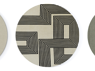 Modern Round Carpet light gray Abstract Pattern Round Carpet Combination 3d model