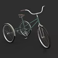 Vintage Green Bicycle With Brown Seat White Tires And Classic Frame Design