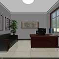 Public Security Mediation Room With Service Counter Information Boards And Office Equipment