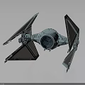 Detailed TIE Fighter Model With Hexagonal Cockpit And Solar Panel Wings