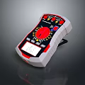 Red Black Digital Multimeter with Rotary Knob and LCD Display Screen for Electronic Testing 3d model