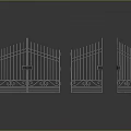 Hardware Tools Decorative Metal Gates Three Styles With Vertical Bars And Reflective Surface 3d model