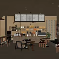 Cozy Café Interior Design Featuring Natural Light Wooden Furniture And Menu Boards