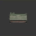 Vintage Green Industrial Machine With Conveyor Belt And Control Panel