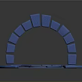 Scene Component Structure With Arc Arranged Glowing Blue Symbols And Circular Base 3d model