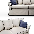 Modern double sofa three-seat sofa 3d model