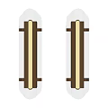 Modern Elegant Pair of Wall Lights with Metal Mesh Texture and Gold Accents