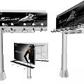 Outdoor Billboard Advertising Structure Design With Modern Metal Frame And Display Angles