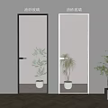 Modern Hinged Doors Interior Design With Glass Panels White Frames And Metal Handles 3d model