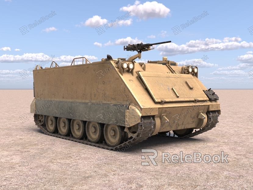 M113 Infantry Fighter Armored Vehicle Transporter Troop Tracked Armored Vehicle Vintage Tank model