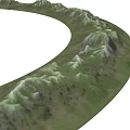 Scenic Circular Mountain Range With Lush Green Vegetation And Natural Surroundings