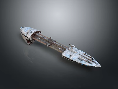 Sci Fi Spaceship Model With Metallic Texture Streamlined Design And Structural Details 3d model