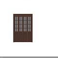 Wooden Interior Door Featuring Grid Glass Panes And Vertical Panel Design 3d model