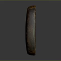 Wooden Stone Decorative Object With Oval Shape Polished Surface Textured Amber Brown Glossy Finish