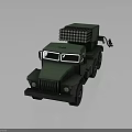 Green Military Truck with Missile Launcher System and Heavy Duty Six Wheeled Design