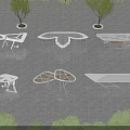 Modern Outdoor Pergola Designs With Geometric Structures Gray Pavement And Green Trees