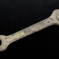 Old Worn Metal Open End Wrench for Hardware Tools Repair and Maintenance