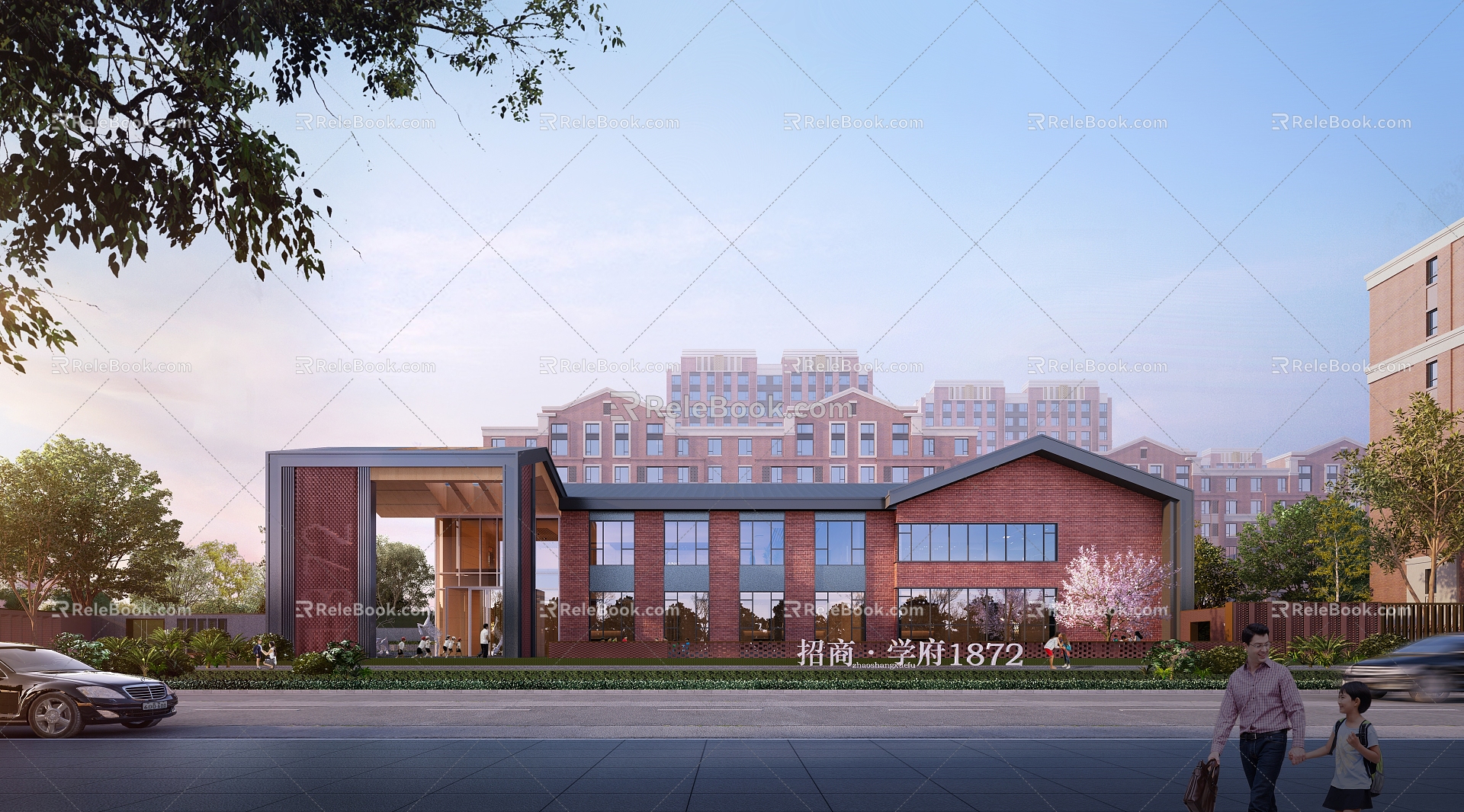 modern school building 3d model