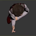 Young Boy Character In Red Vest White Shirt Gray Pants And Red Shoes Gesturing