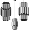 Industrial wind round metal chandelier 3d model