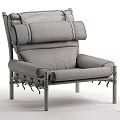 Brown Leather Leisure Chair with Comfortable Padded Backrest and Sturdy Wooden Support Legs