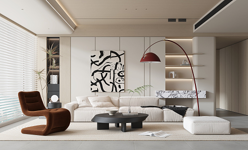 modern living room 3d model