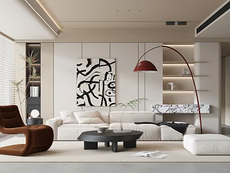 modern living room 3d model
