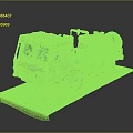 White Heavy Duty Off Road Vehicle with Large Tires on Green Platform