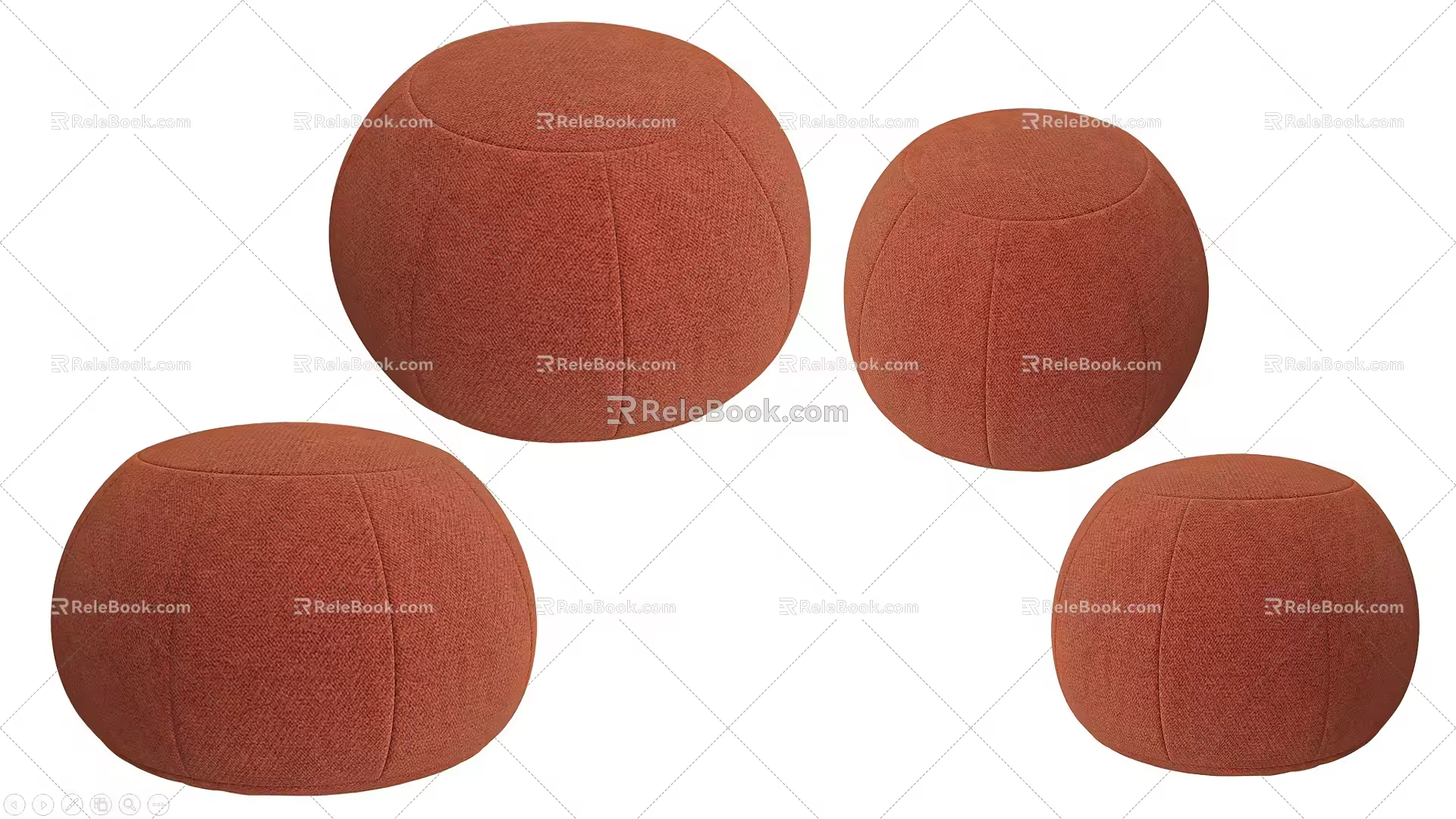 Round Stool Bench Square Stool Fabric Stool Leisure Stool Sofa Stool Low Stool Bed End Stool Children's Stool 3d model