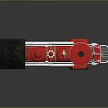Red and Black Vintage Toy Steam Locomotive with Classic Retro Design Details
