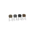 Modern Upholstered Bar Stool With Metal Frame And Multiple Color Options 3d model