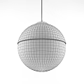 Modern Silver Spherical Pendant Lights With Transparent Glass Shade And Metallic Base