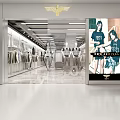 Modern Clothing Store Interior With Mannequins Fashion Racks Displayed Clothes And Marble Floor