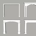 Elegant White Door Arches With Various Designs For Interior Decor 3d model
