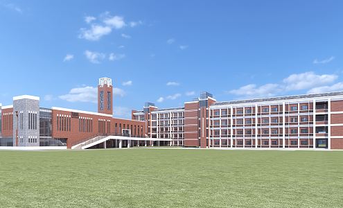 Modern School 3d model