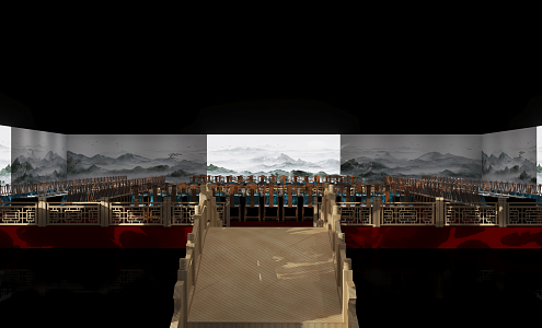 New Chinese Banquet Hall High-end Dinner 3d model