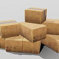 Stacked Brown Cardboard Boxes With Fragile Labels And Handle With Care Instructions