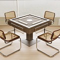 Modern Mahjong Table and Chair Mahjong Table and Chair Combination 3d model